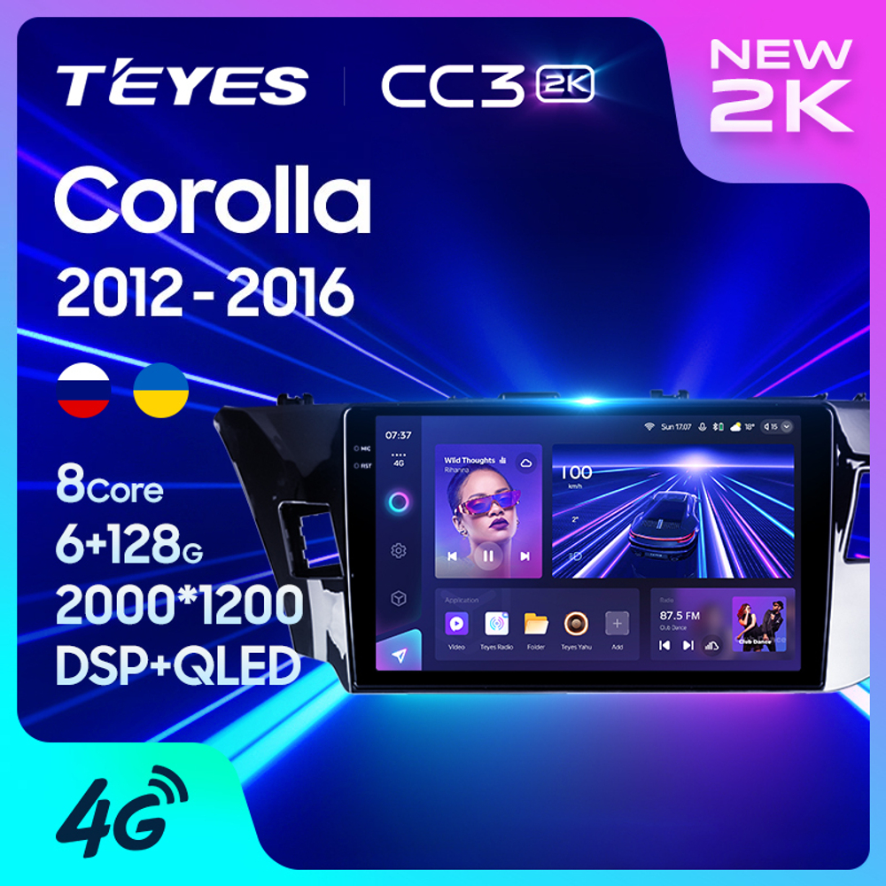 Teyes CC3 2K 10,2"для Toyota Corolla 2012-2016