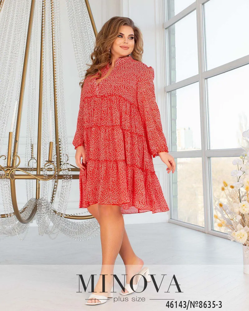 Платье 8635-3-красный Minova