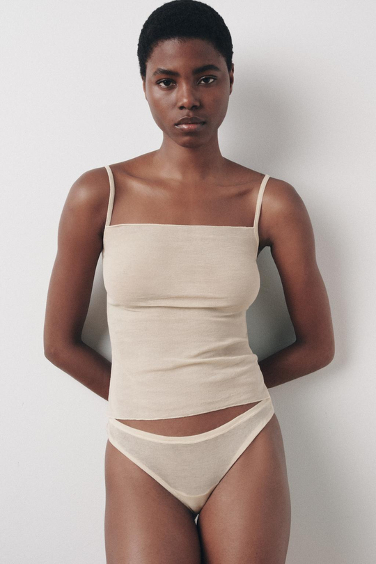 ZARA ТОП НА БРЕТЕЛЯХ SOFT, ЦВЕТ РОЗОВОГО ДЕРЕВА