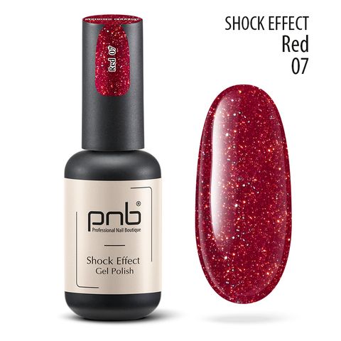 Гель-лак светоотражающий SHOCK EFFECT PNB 07 Red 8 ml UV/LED