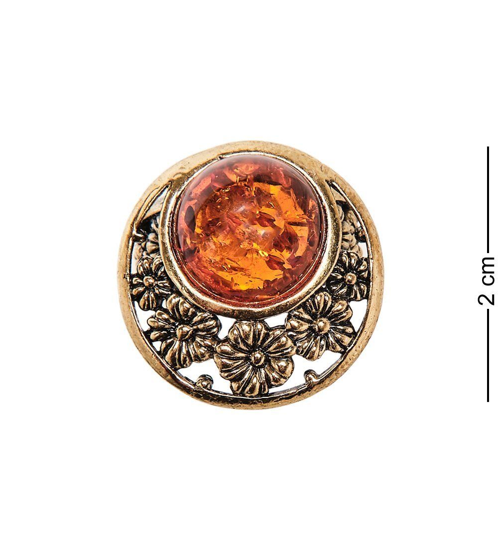 AM-2496 Кольцо «Сакура» (латунь, янтарь)
