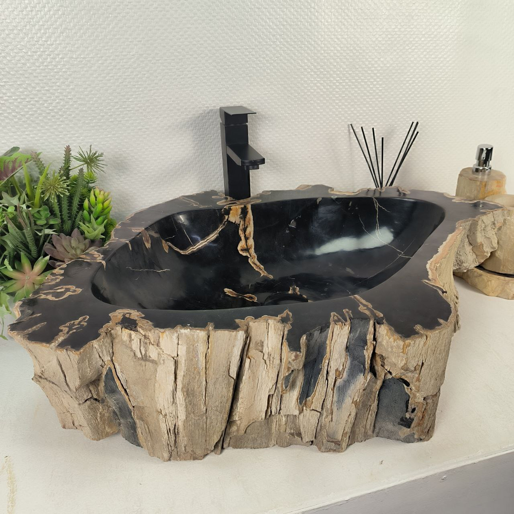 Раковина из окаменелого дерева OD-64784 71*56*15 0182