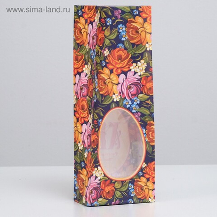 Пакет однослойный с окном 100 х 60 х 260 мм "Пасха" 4814986