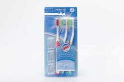 Mumuso Противоскользящие ручки зубная щетка средняя 3 шт