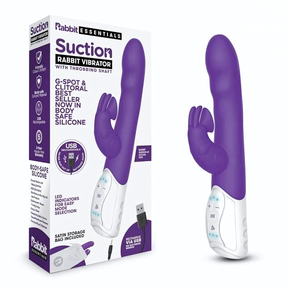 Фиолетовый вибромассажер с клиторальной стимуляцией Clitoral Suction Rabbit - 24,5 см. (Цвет: фиолетовый)