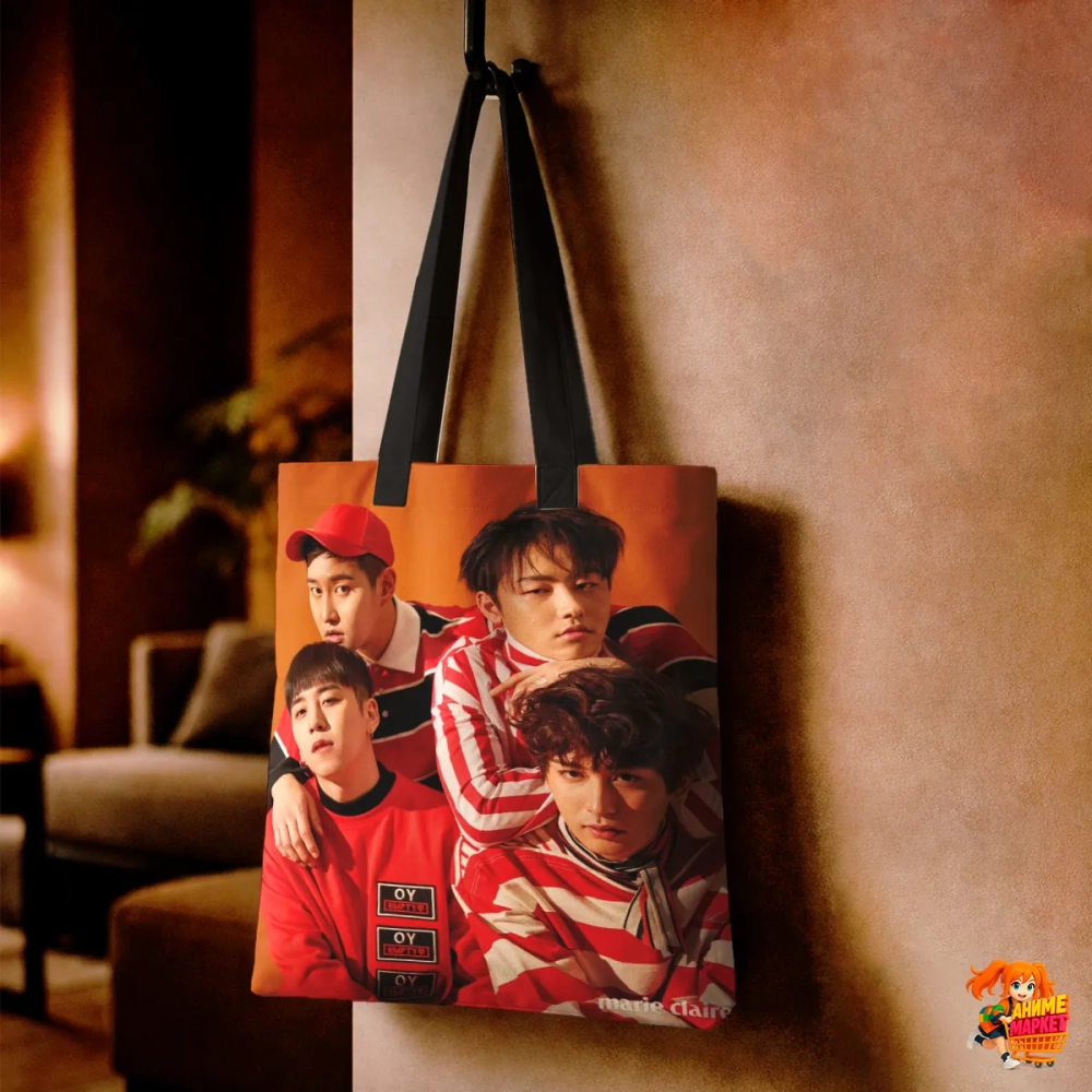 Сумка шоппер с принтом Block B