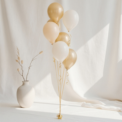 Фонтан шаров "Кремовое золото"