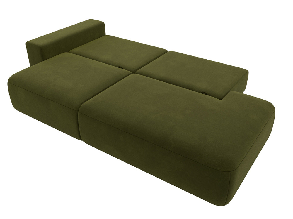 Диван угловой Лига-036 НПБ Модерн левый угол МИКРОВЕЛЬВЕТ Зеленый