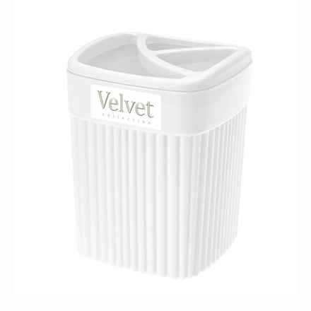 Стакан для зубных щеток Econova Velvet, 90 x 90 x 119 мм, 0,65 л, белый