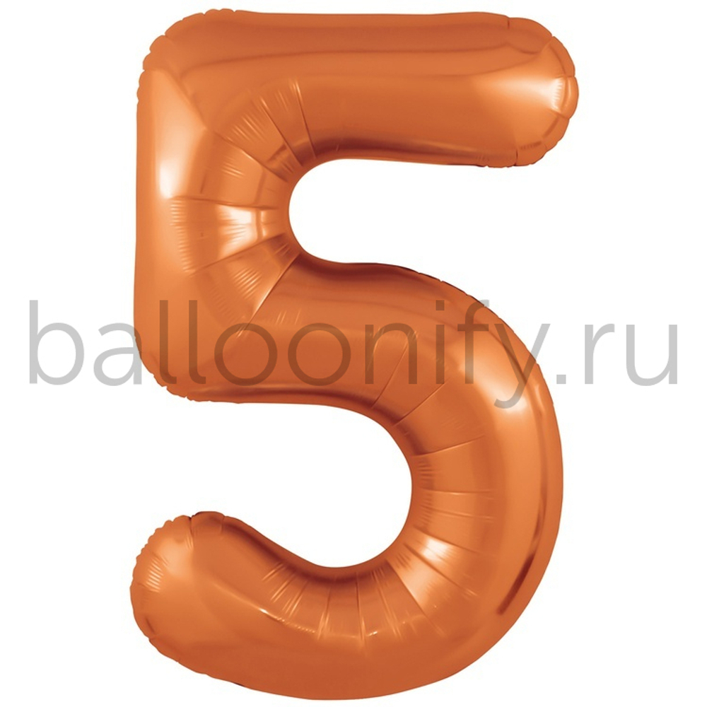 Шар ЦИФРА 5 Папайя 40" 102 см