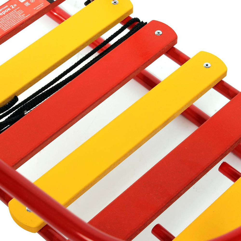 Санки "Ветерок №2" (с толкателем), цвет алый