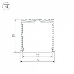 Профиль накладной Arlight ARH-POWER-W35-2000 ANOD 016138