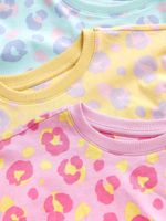 Пижама для девочки Next N59-623, 3 шт., Розовый, Голубой, Светло-желтый