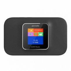 Wi-Fi Маршрутизатор Porodo 4G LTE Portable High-Speed Router 3000mAh (PD-PRT4GR-BK) Black