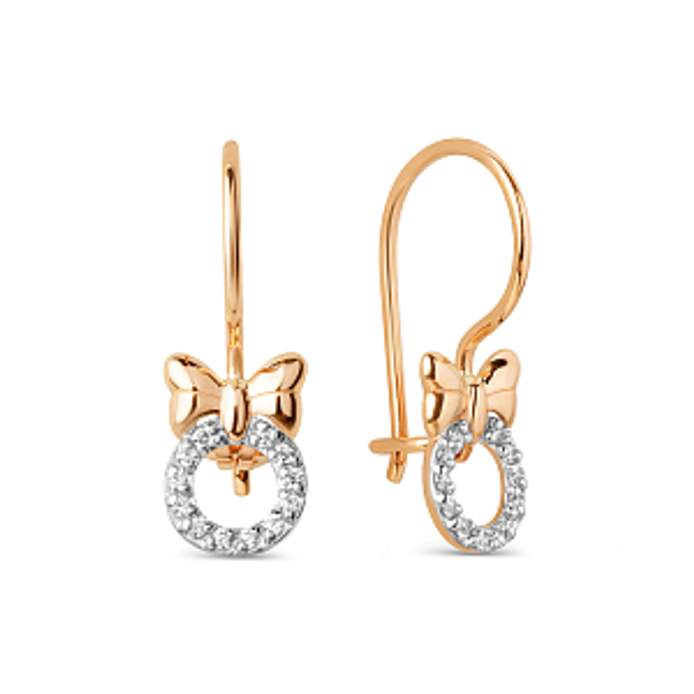 Серьги из золота с фианитами