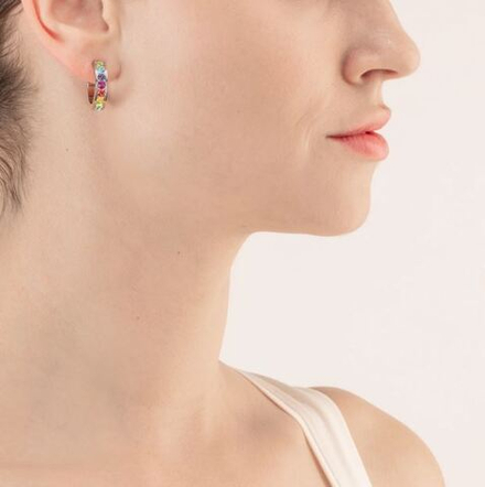 Серьги-пусеты Coeur de Lion Multicolour Silver 0131/21-1517