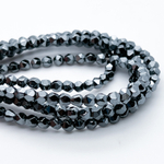 Гематит (имитация), цвет черный, размер около 4 мм, цена за 51-52 шт (1/2 нити)