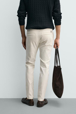 ZARA БРЮКИ ЧИНОС SKINNY FIT, ЭКРЮ