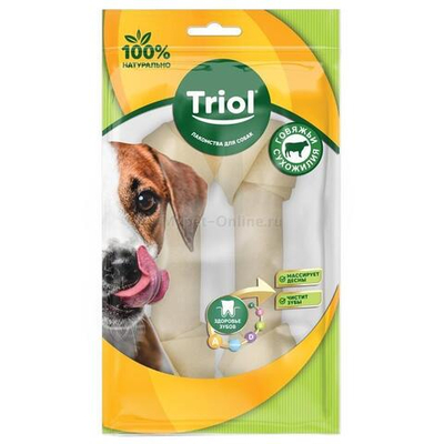 Косточки жевательные узловые белые, 15см (уп.2шт.), серия DENTAL, Triol