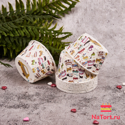 Формы бумажные с ламинацией «Маффин» 50х40 мм (Транспорт) 100 шт