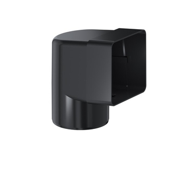 Отвод 90 градусов для парапетной воронки 100x100 на диаметр трубы 100мм, черный