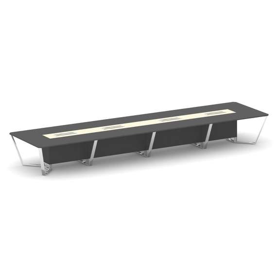 Steel Meet Стол переговорный прямоугольный MM-PR.B.SP-20 Антрацит/Ваниль Глянец/Нержавеющая Сталь/Хр