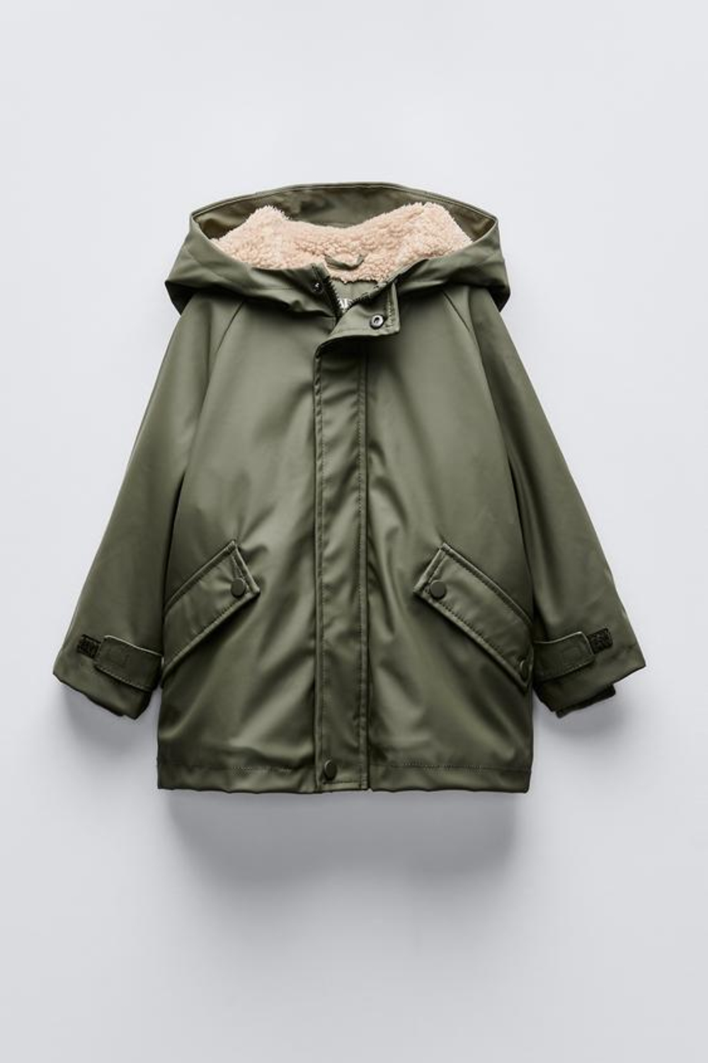 ZARA ДОЖДЕВИК С ПОДКЛАДКОЙ WATER REPELLENT, ПЫЛЬНЫЙ ХАКИ