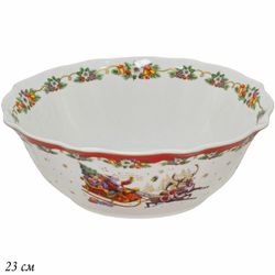 Lenardi 205-309 Салатник 23x8см НОВЫЙ ГОД в под.уп.(х18)Фарфор