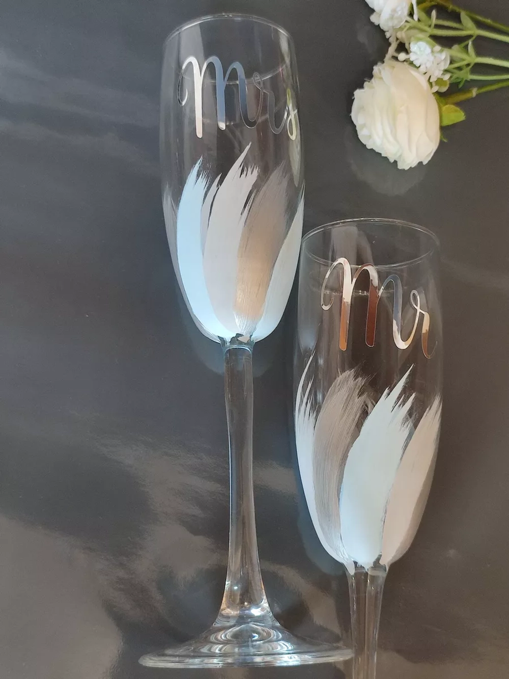 Свадебные бокалы  для молодоженов. Фужеры для шампанского.