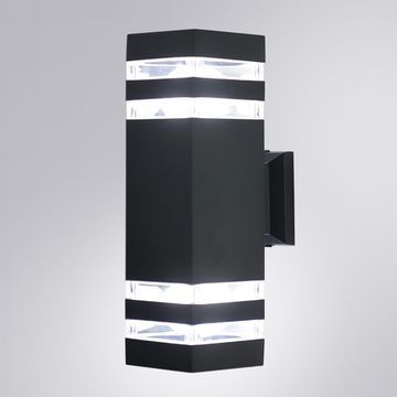 Уличный настенный светильник 2*Е27 A4413AL-2BK чёрный Heather Arte Lamp