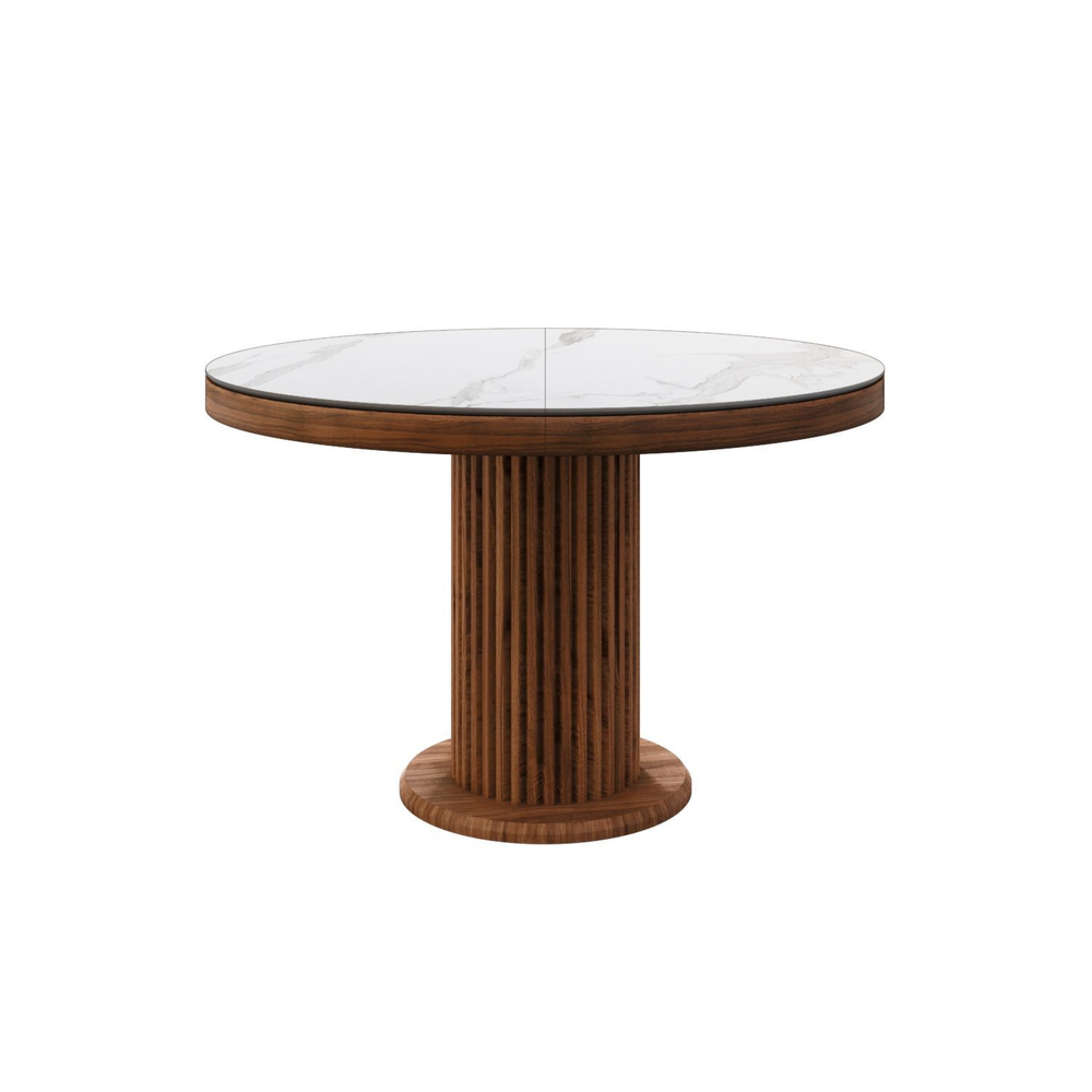 Стол Denver 100+40, круглый раздвижной, матовый