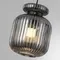 5042/1B PENDANT ODL24 445 черный/дымчатый/металл/стекло/эко.кожа Подвес E27 1*60W JUGI