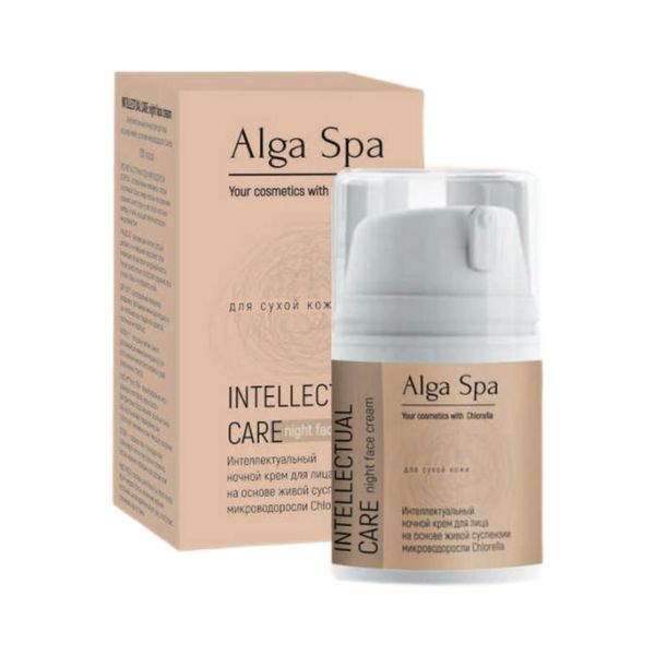 Интеллектуальный ночной крем для лица на основе суспензии живой микроводоросли Chlorella 50 мл (ALGA SPA)