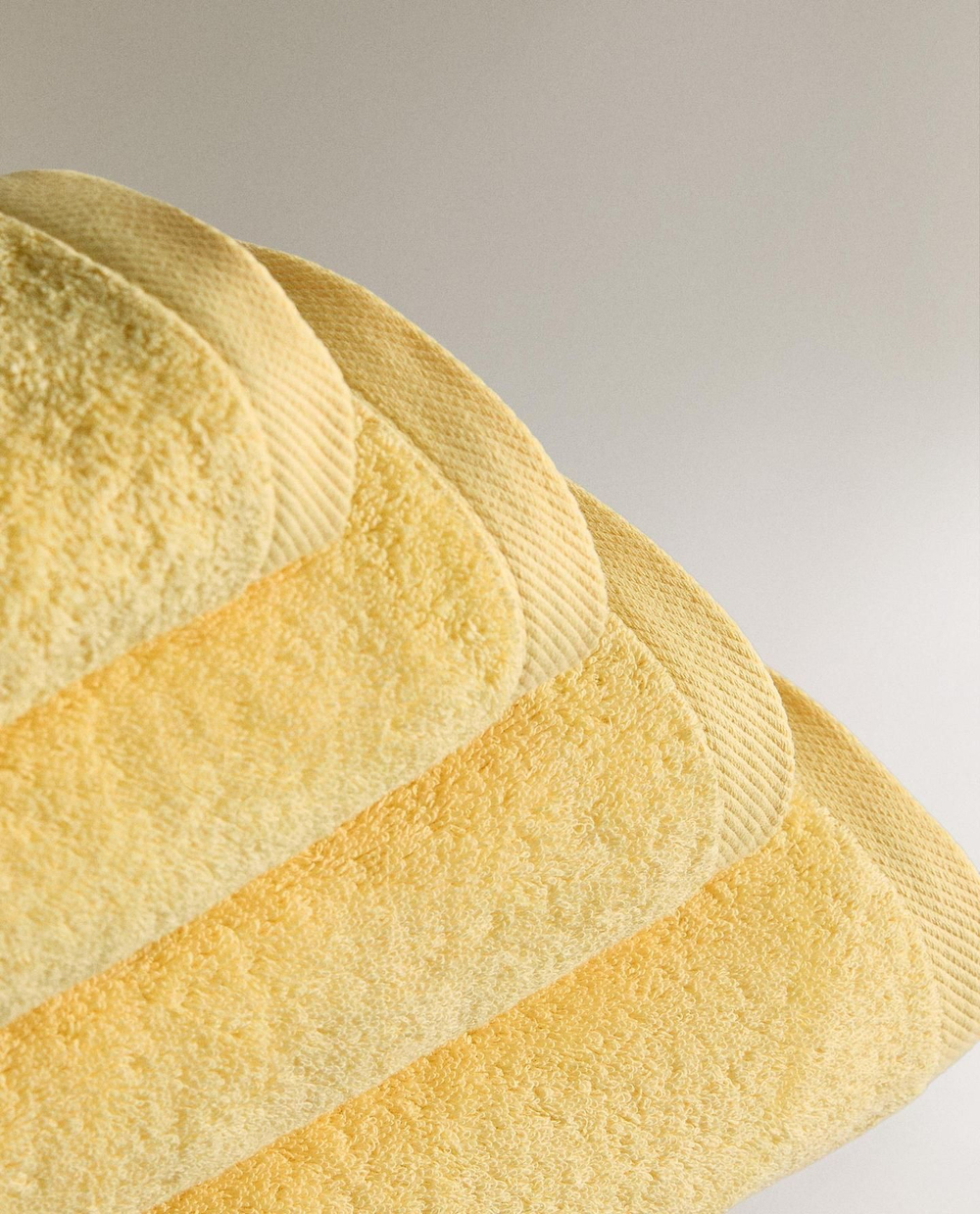 Zara Home - Гладкое махровое хлопковое банное полотенце (500 гхм2), желтый, 30х50 см