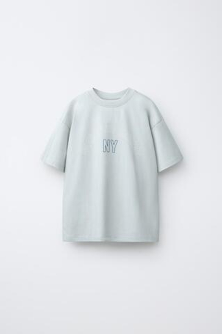 ZARA ФУТБОЛКА С НАДПИСЬЮ, МЯТНЫЙ