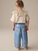 Джинсы с вышивкой для девочки Next E12-749, Синий