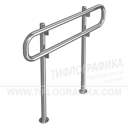 Поручень опорный двойной, напольный, горизонтальный, нерж. сталь, 900x1000x144 мм, D38 мм