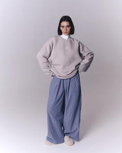 Striped Baggy Pants Dirty-Blue