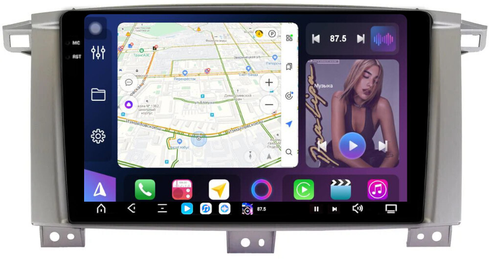 Магнитола для Toyota Land Cruiser 105 1998-2007 - FarCar GX457/1234M монитор 9.5" 2K QLED на Android 14, TS20, 6+128Гб, CarPlay, 4G SIM-слот