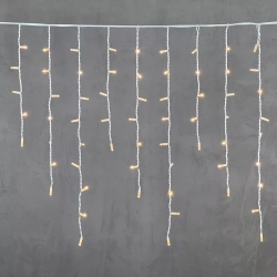 Светодиодная бахрома с колпачком 3,2*0,9 м., 168 экстра теплых белых LED ламп, каучуковый белый провод, LTC (LL168-8-2EWW)