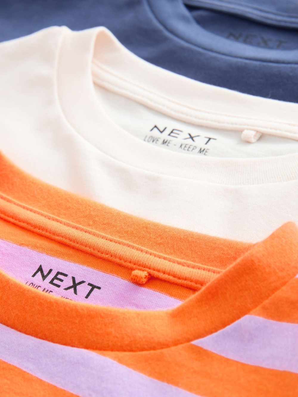 Футболка для девочки Next E44-342, 3 шт., Темно-синий, Бежевый, Оранжевый