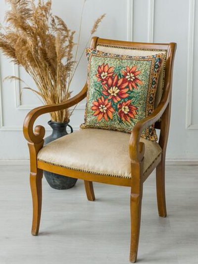 Наволочка гобеленовая для декоративной подушки (38х38) Оранжевое лето