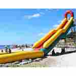 Надувная прямая водная горка для вышки (опоры) «Стрела» с бассейном, 30*2*2,65 м