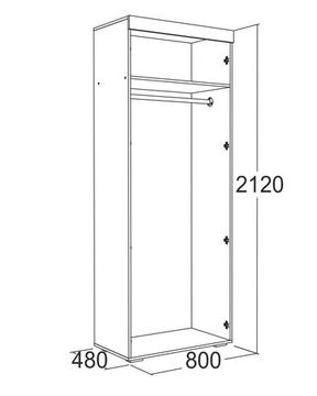 ОЛЬГА-19 ШКАФ 2-Х ДВ ДЛЯ ОДЕЖДЫ