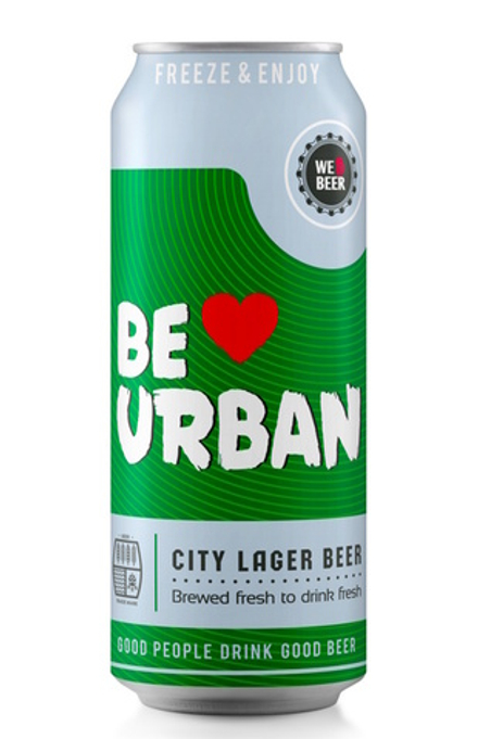 Пиво "BE URBAN" светлое 0,45л. ж/б Крыница