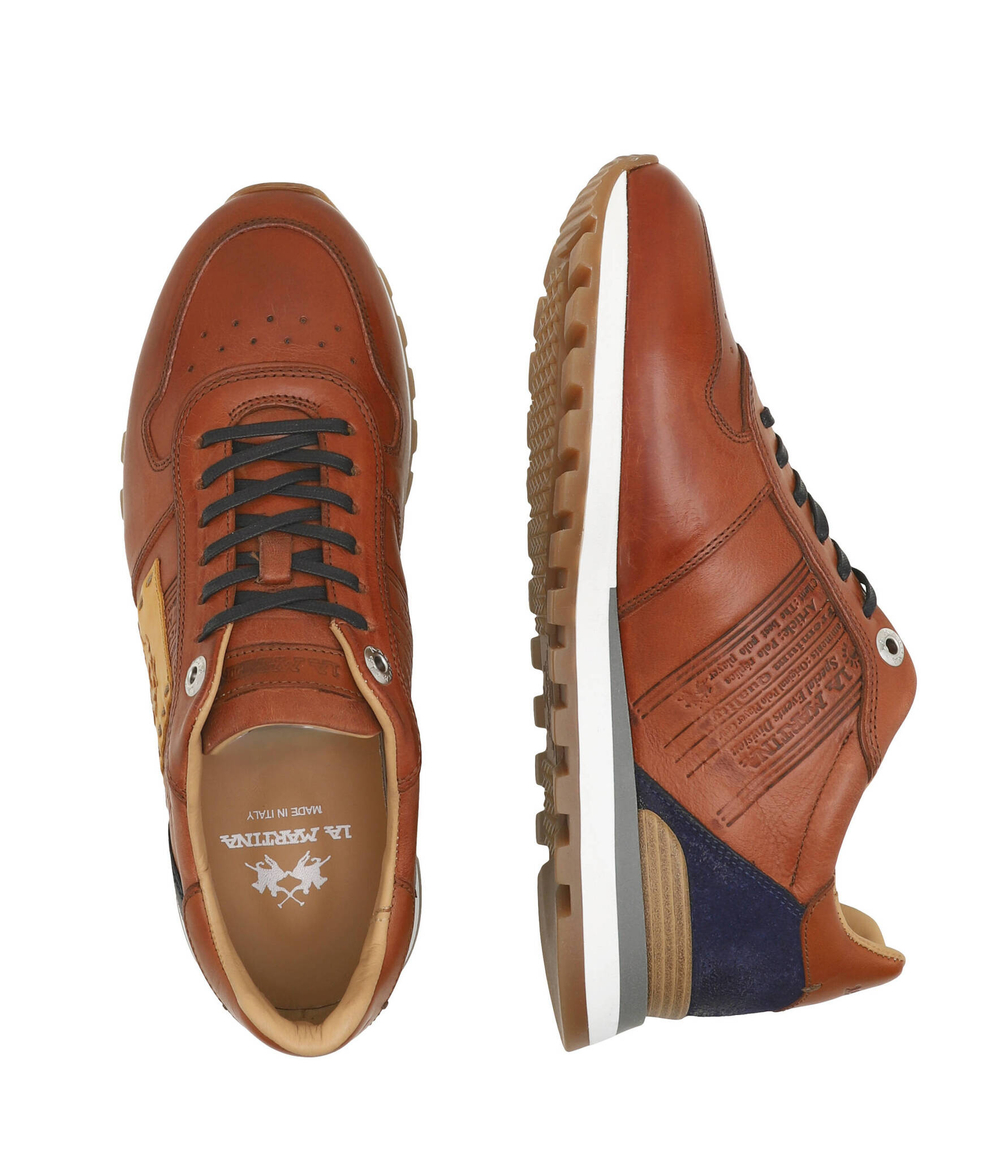 Кожаные кроссовки todi La Martina - коричневый(LFM241.070)