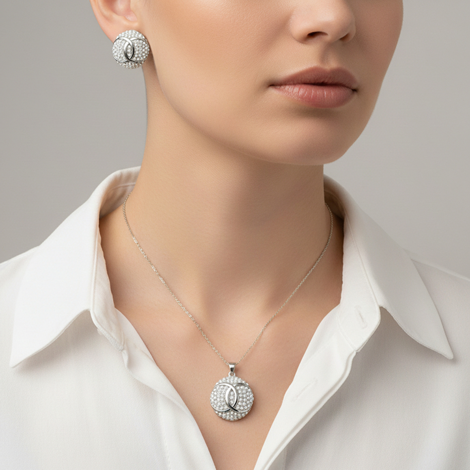Комплект Fiore Luna, колье и серьги SG208408E-002 S