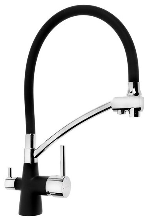 Accoona A5179FF-13 Cмеситель для кухни  однорычажный, с выходом для питьевой воды, черный