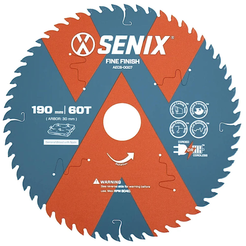 Диск пильный SENIX 190х30мм 60Т по дереву   AECS-0007