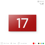 Табличка с номером 17 на дверь квартиры, для офиса, кабинета, аудитории, склада, красная 120х70 мм, Айдентика Технолоджи